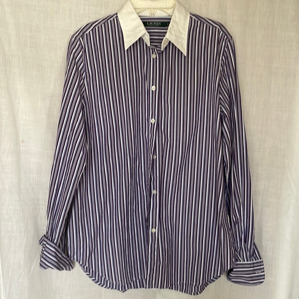 Lauren by Ralph Striped Button Down Shirt